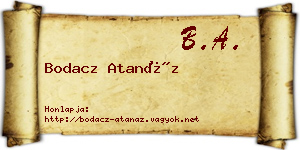 Bodacz Atanáz névjegykártya